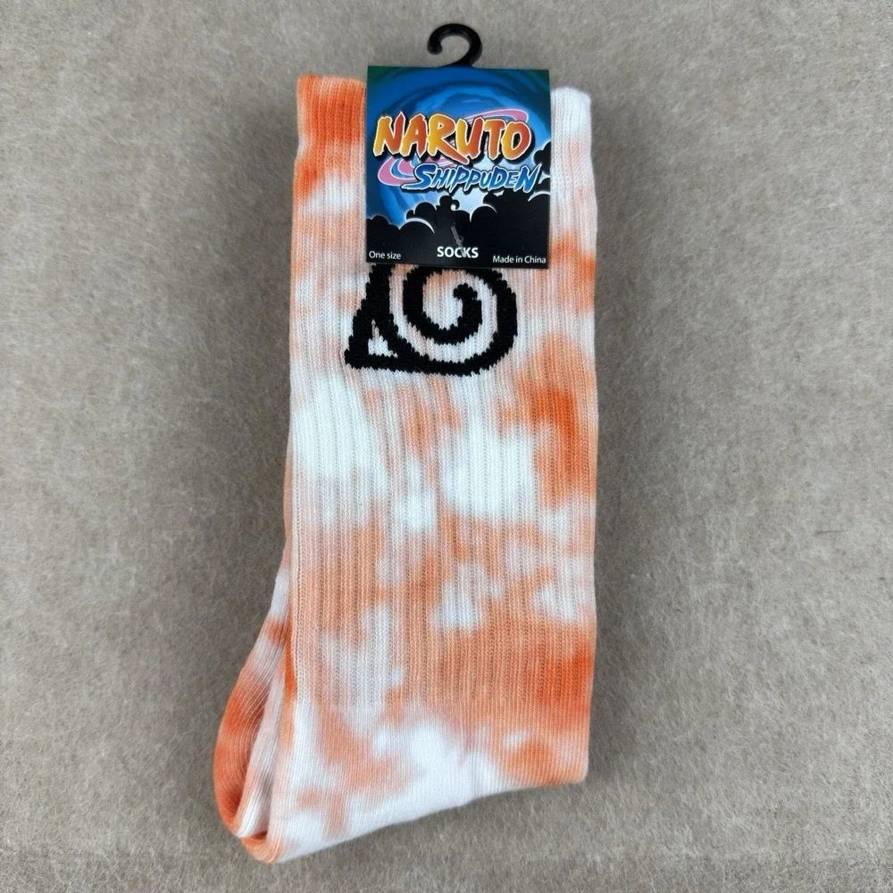 Naruto Shippuden Leaf Village Tie Dye Crew Socks Anime Ripple Junction One‎ Size